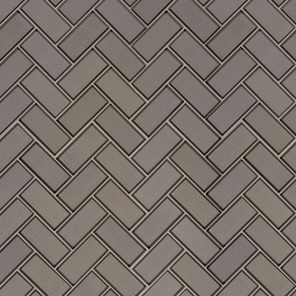 Msi Champagne Bevel Herringbone 13.86 In. X 11.08 In. X 8 Mm Glass Mesh-Mounted Mosaic Tile, 10PK ZOR-MD-0176 - main